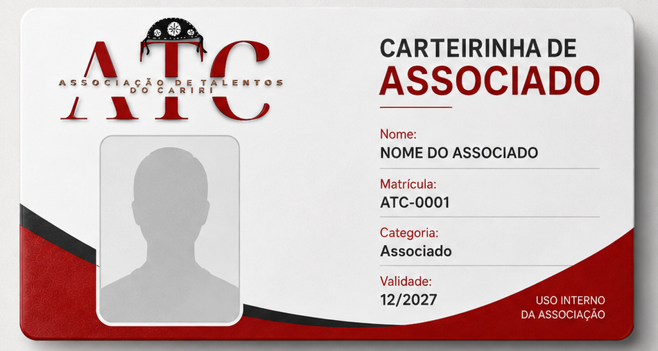 Frente oficial da carteirinha de associado da ATC